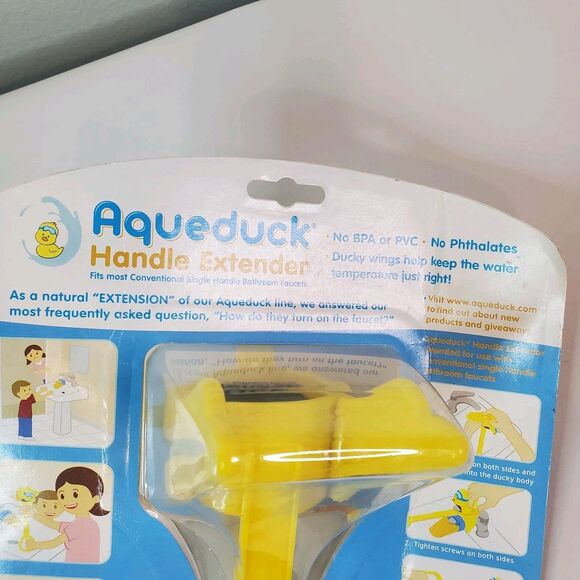 Aqueduck Handle Extender For Single Handle Bathroom Faucets Yellow Duck - Picture 4 of 8